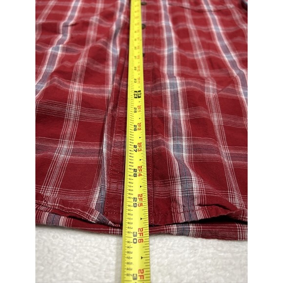 Carhartt Red Plaid Relaxed Fit Long Sleeve Button Down Size Large 103351 608 - Picture 8 of 10